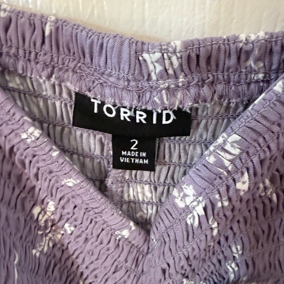NWOT Torrid Purple Floral smocked midi Sundress - Picture 4 of 6